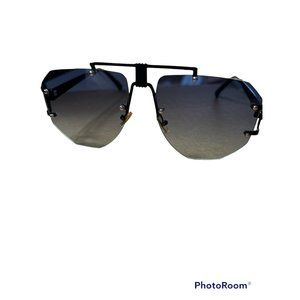 Rimless style sunglasses blue gradient lens